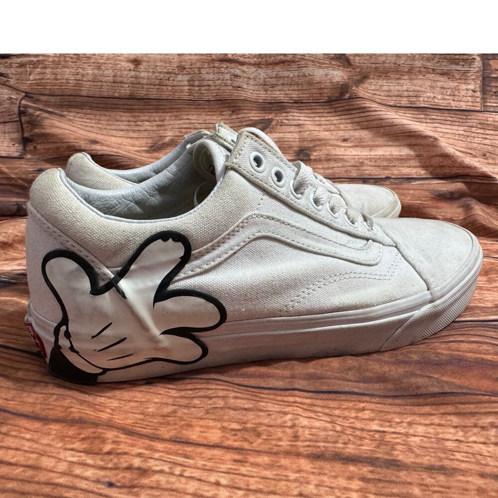 Vans X Disney Mickey Mouse Old Skool White Glove Hand Shoes Women 10 Men 8.5